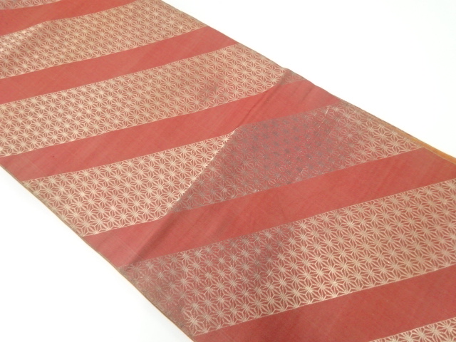 JAPANESE KIMONO / ANTIQUE FUKURO OBI / SILK / WOVEN ASANOHA